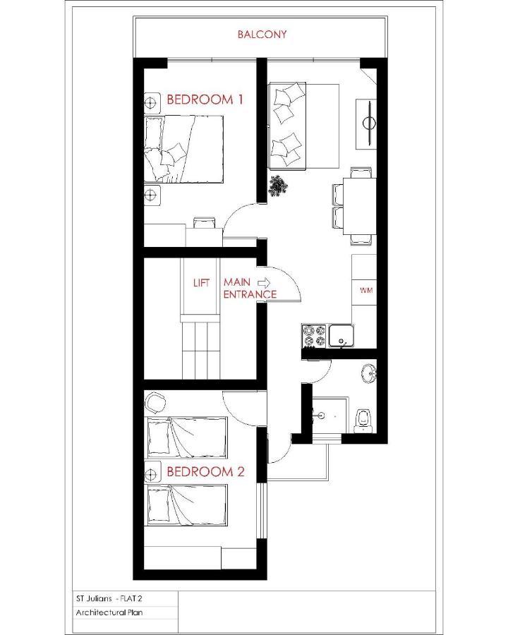 F2 - Lovely Two Bedrooms Flat Sea View, St Julians Saint Julian's 외부 사진
